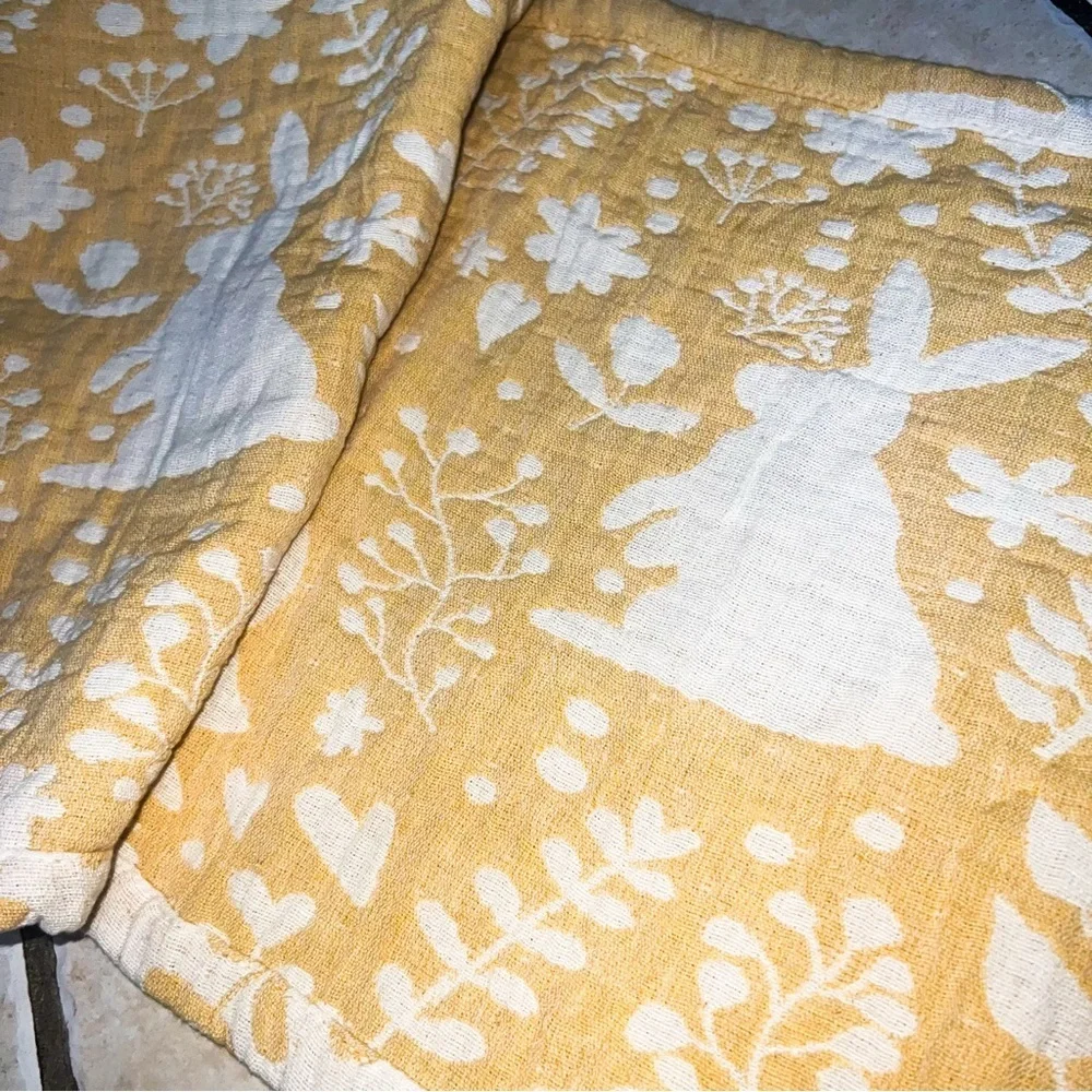 Tahari Home Easter Bunny Table Runner - Yellow/White, 14” x 90”